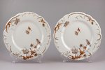 set of 2 plates, porcelain, M.S. Kuznetsov manufactory, Riga (Latvia), Russia, the beginning of the...