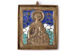 икона, Святой мученик Уар, медный сплав, 3-цветная эмаль, Российская империя, 19-й век, 6 x 5 см, 70...