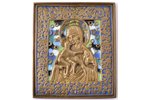 ikona, Teodoras Dievmāte, vara sakausējuma, 6-krāsu emalja, Krievijas impērija, 19. gs., 11.2 x 9.7...