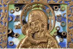 icon, Our Lady of Saint Theodore, copper alloy, 6-color enamel, Russia, the 19th cent., 11.2 x 9.7 x...