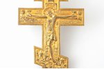 cross, The Crucifixion of Christ, copper alloy, guilding, Russia, the 19th cent., 38.5 x 20.2 x cm,...