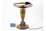 настольная лампа, из миномётного снаряда, дерево, металл, h 36 /  Ø 26 см, без абажура...
