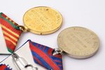 set of 4 medals (Militia): For 10 years of excellent service in Ministry of Public Order of Kazakh S...