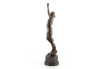 статуэтка, "Танцовщица с бубном", подпись автора С. Desmeure, бронза, мрамор, h 52.5 см, вес 5000 г....
