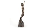 статуэтка, "Танцовщица с бубном", подпись автора С. Desmeure, бронза, мрамор, h 52.5 см, вес 5000 г....