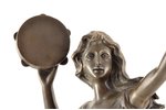 figurine, "A dancer with a tambourine", signed by С. Desmeure, bronze, marble, h 52.5 cm, weight 500...