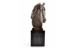 статуэтка, "Голова жеребца", подпись автора Milo, бронза, мрамор, h 43 см, вес 10300 г., Франция, на...