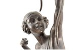 figurine, "Diana - goddess of the hunt", signed by Pierre Le Faguays, bronze, marble, h 49 cm, weigh...
