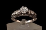a ring, white gold, 585, 14 К standard, 5.17 g., the size of the ring 17.60, 57 diamonds, 0.86 ct, H...