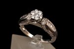 a ring, white gold, 585, 14 К standard, 5.17 g., the size of the ring 17.60, 57 diamonds, 0.86 ct, H...