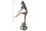 statuete, "Arlekīna dejotāja", autora paraksts A. Gilbert, bronza, marmors, h 71 cm, svars 12300 g.,...