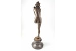 статуэтка, "Танцор Арлекин", подпись автора A. Gilbert, бронза, мрамор, h 71 см, вес 12300 г., Франц...