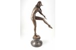 figurine, "Harlequin Dancer", signed by Pierre A. Gilbert, bronze, marble, h 71 cm, weight 12300 g.,...