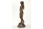 figurine, "Nude", signed by Pitta Luga, bronze, marble, h 78.5 cm, weight 19850 g., France, beginnin...