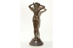 figurine, "Nude", signed by Pitta Luga, bronze, marble, h 78.5 cm, weight 19850 g., France, beginnin...