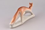 figurine, the Fox, porcelain, Riga (Latvia), USSR, Riga porcelain factory, molder - Z. Zaharovs, the...