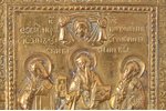 икона, Три святителя, Беседа (Святители Василий Великий, Григорий Богослов, Иоанн Златоуст), медный...
