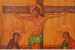 icon, The Crucifixion of Christ, board, painting, guilding, Russia, the end of the 19th century, 15....