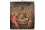 icon, The Trinity, board, painting, silver oklad, oklad weight 181.40 g, 84 standard, Kostroma, Russ...