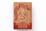 badge, Ministry of Culture of the USSR, For excellent work, USSR, 70ies of 20 cent., 34.8 x 23.8 mm,...