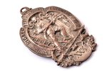 badge, Riga Firemen's Association, 30th anniversary (1880-1910), copper, silver plate, Latvia, Russi...