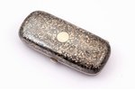 cigarette case, silver, 84 standard, 84.75 g, niello enamel, gilding, 9.2 x 4.3 x 2.2 cm, Iganty Saz...