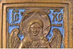 икона, Спас Благое Молчание, медный сплав, 1-цветная эмаль, Российская империя, 19-й век, 14.9 x 12....