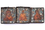 saliekama svētbilde, Svētais Nikolajs Brīnumdarītājs un Dievmātes ikonas, gleznojums, starpsienu ema...