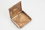 cigarette case, silver, decorated with 28 gold monograms, 84 standard, 242.45 g, 9.6 x 8.3 x 1.9 cm,...