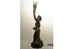sculpture - lamp, Maiden, bronze plated, h 126 cm, weight 18.4 kg...
