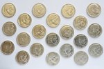 set of 21 coins: 2 marks, 1937-1939 , silver, Germany...