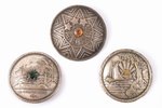 set of 3 saktas, metal, the item's dimensions Ø 6.7 / 6.2 cm, the 20-30ties of 20th cent., Latvia...