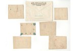 skiču komplekts - M.S. Kuzņecova fabrikas tautiskā stila porcelāna piespraudes (12 skices uz 6 lapiņ...