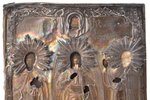 икона, Избранные святые, доска, серебряный оклад, 84 проба, С.- Петербург, Российская империя, 1818-...