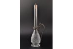 carafe, crystal, metal, the border of the 19th and the 20th centuries, h 42.2 cm (with stopper)...