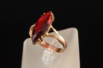 a ring, gold, 585 standard, 2 g., the size of the ring 16.75, artifical stone, the 20-30ties of 20th...