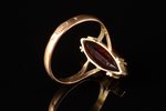 a ring, gold, 585 standard, 2 g., the size of the ring 16.75, artifical stone, the 20-30ties of 20th...