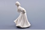 figurine, Girl in national costume with flowers, bisque, Riga (Latvia), USSR, Riga porcelain factory...