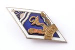 school badge, CMS, Cesis medical school, Latvia, USSR, 1962, 42.4 x 21.8 mm...