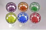 set of 6 champagne glasses, WMF Cristal Cabinet, Germany, h 19.9, Ø 10.2 cm, one of the glasses with...