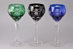 set of 6 champagne glasses, Lausitzer, Germany, the 2nd half of the 20th cent., h 20.8, Ø 8.9 cm...