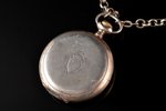pocket watch with watchguard, "Zenith", Switzerland, silver, 800 standart, total weight with chain 1...