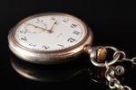 pocket watch with watchguard, "Zenith", Switzerland, silver, 800 standart, total weight with chain 1...