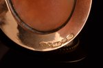 a brooch, cameo, gold, 585 standard, 9.70 g., the item's dimensions 4.1 x 3.4 cm, Turku, Finland...