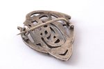 badge, GVPF(?), member of student corporation, silver, Latvia, 20-30ies of 20th cent., 33.4 x 23.8 m...
