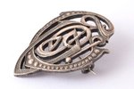 badge, GVPF(?), member of student corporation, silver, Latvia, 20-30ies of 20th cent., 33.4 x 23.8 m...