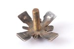 miniature badge, Engineer-sapper regiment, Latvia, 20-30ies of 20th cent., 21 x 21.2 mm, missing nut...