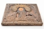 icon, Jesus Christ Pantocrator, in icon case, board, painting, metal, engraving, Russia, 35.8 x 31.4...