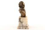 krūšutēls, Johans Volfgangs fon Gēte, bronza, h 16.5 cm, svars 1222 g....