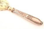serving knife, silver/metal, 950 standard, total weight of items 122 g, engraving, gilding, 26.3 cm,...
